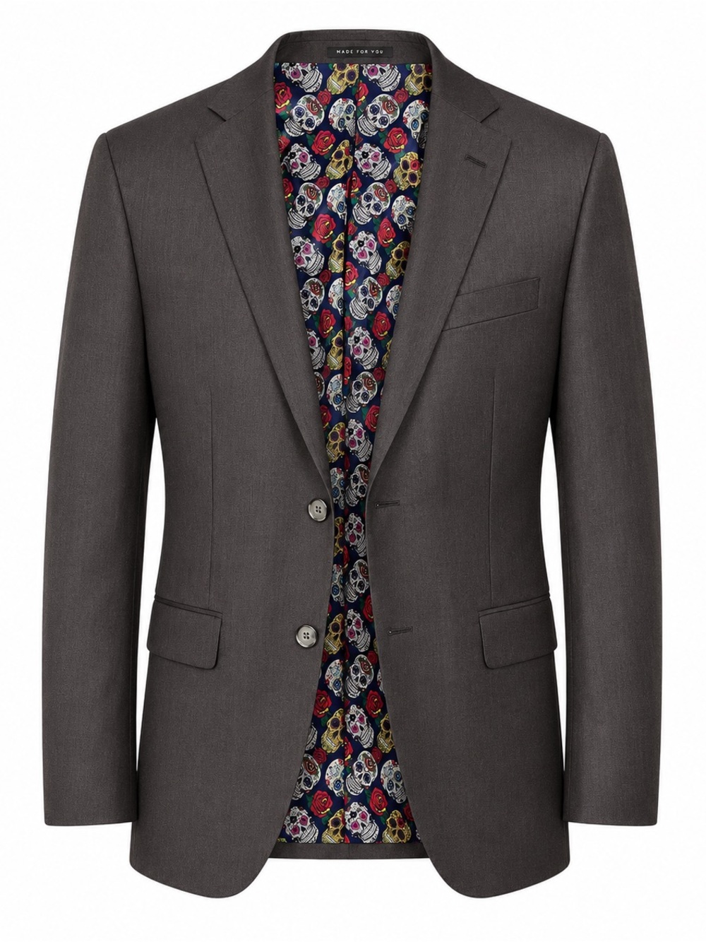 Indochino Suit Blazer Est 38 Brown Gray Wool Luxury Slim Fit Sport Coat See Desc